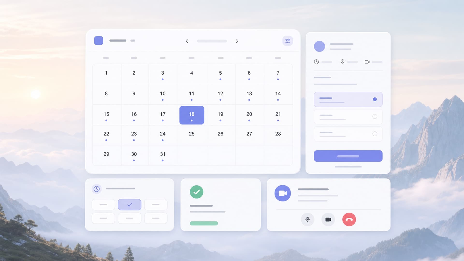 Zemers Calendar App booking experience